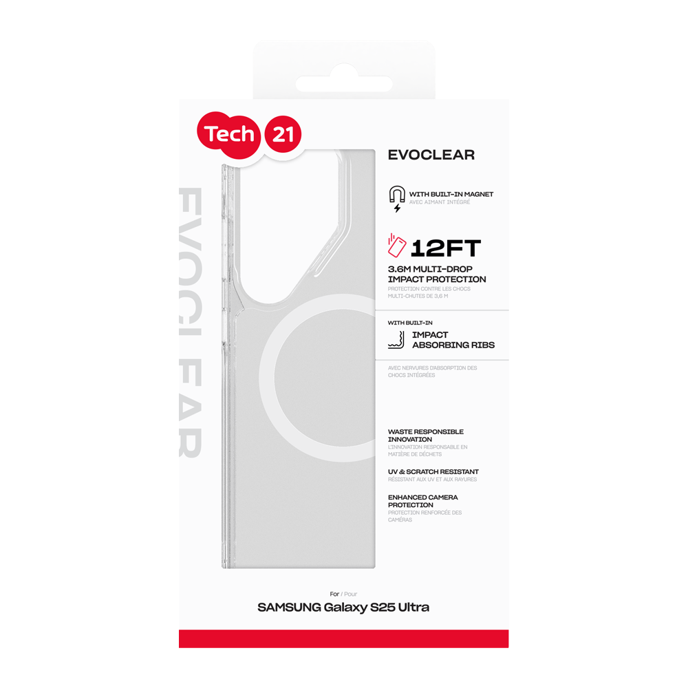 Tech21 EvoClear Mag Case for Samsung S25 Ultra Clear