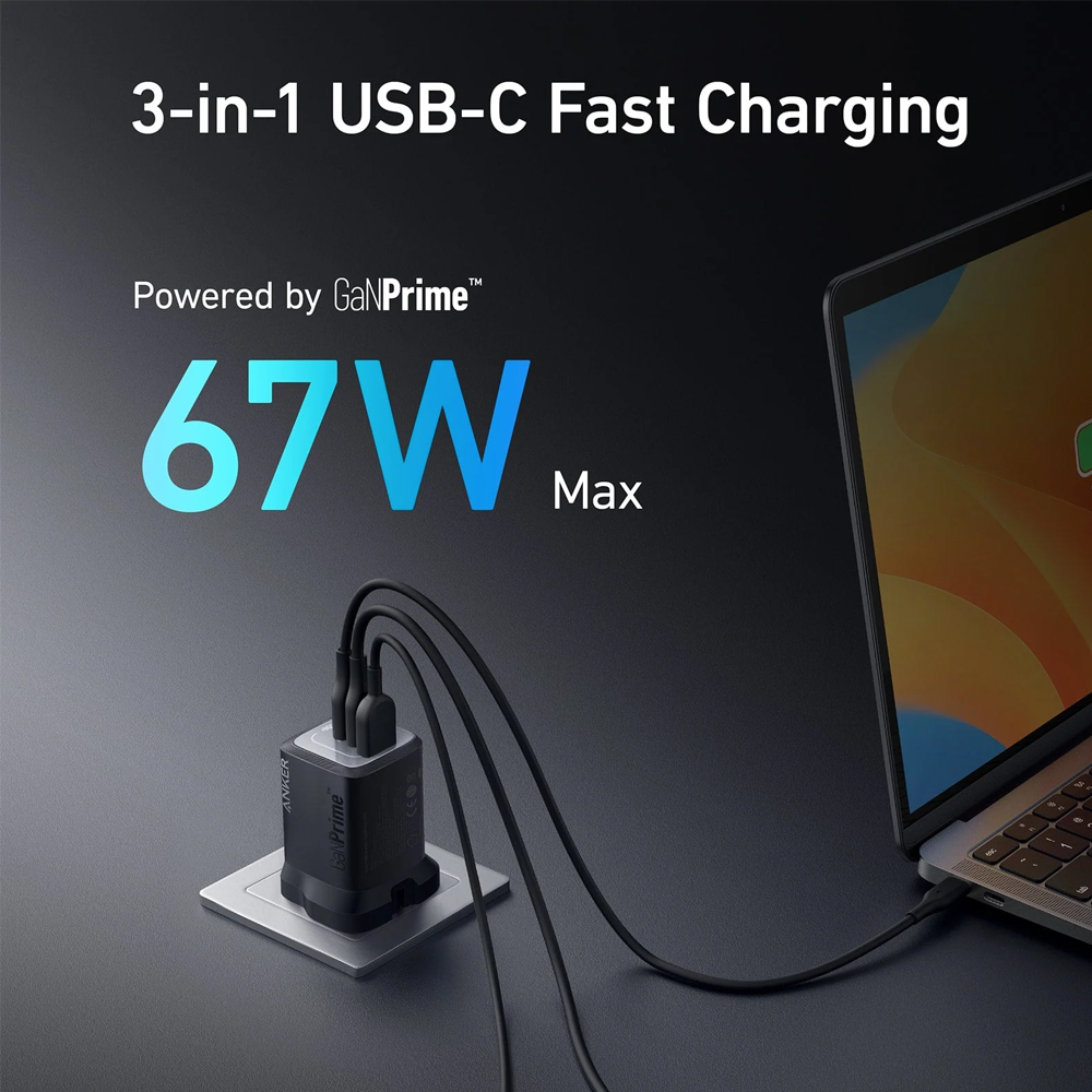 Anker Prime 67W GaN Wall Charger (3 Ports)