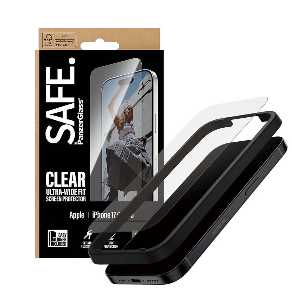 SAFE Glass for iPhone 17 and 16 Pro Ultra Wide Fit w/Aligner