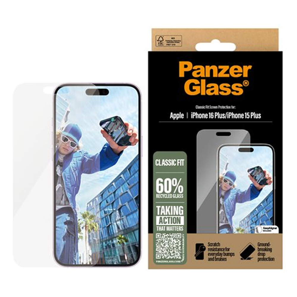 PanzerGlass® Screen Protector iPhone 16 Plus | 15 Plus | Classic Fit