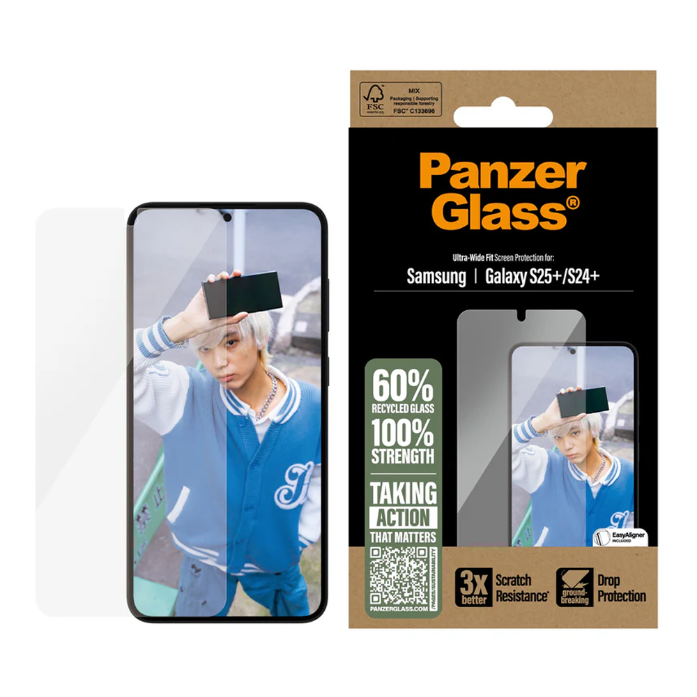 PanzerGlass Screen Protector for Samsung S 2025 Plus - Ultra Wide Fit