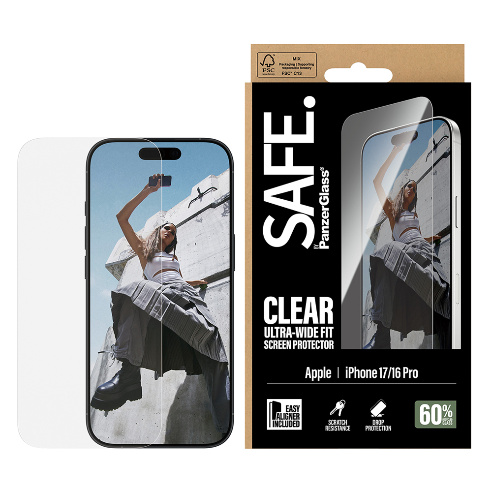 SAFE Glass for iPhone 17 and 16 Pro Ultra Wide Fit w/Aligner
